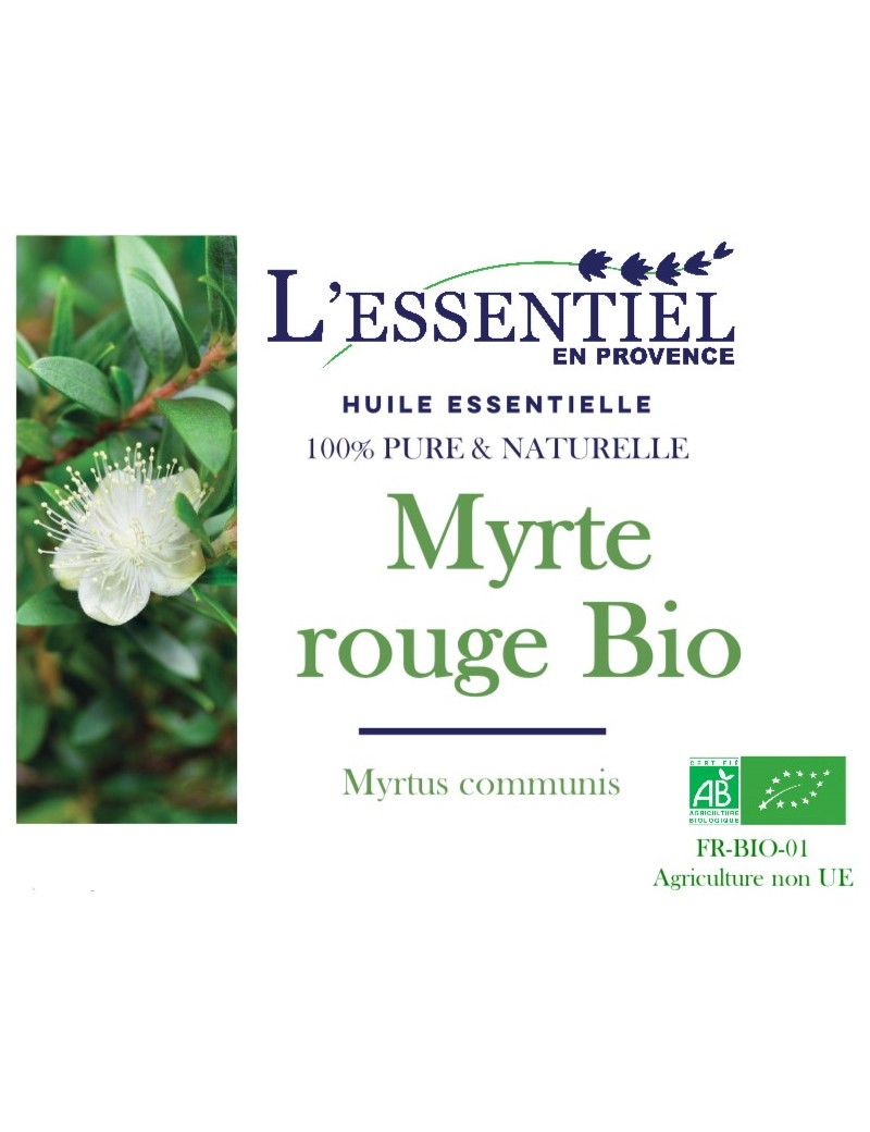 Huile essentielle Biologique de Myrte rouge - L'essentiel en Provence