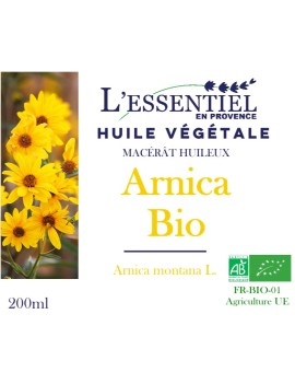 Huile d'Arnica bio. Macérat huileux biologique d'Arnica Montana