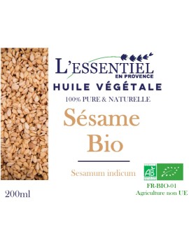 Huile végétale Biologique de Sésame - L'essentiel en Provence